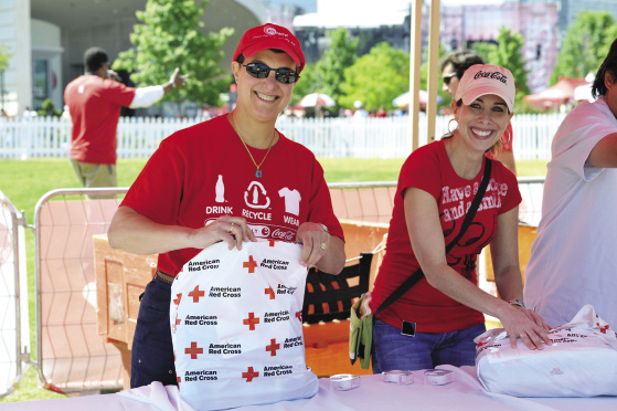 Coca-Cola volunteers supporting the American Red Cross