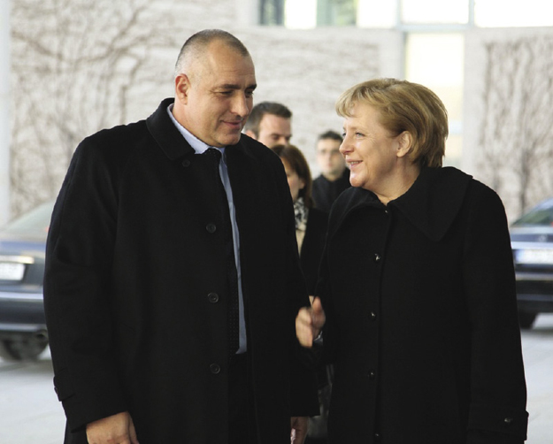 Bulgarian Prime Minister Boyko Borisov with German Chancellor Angela Merkel