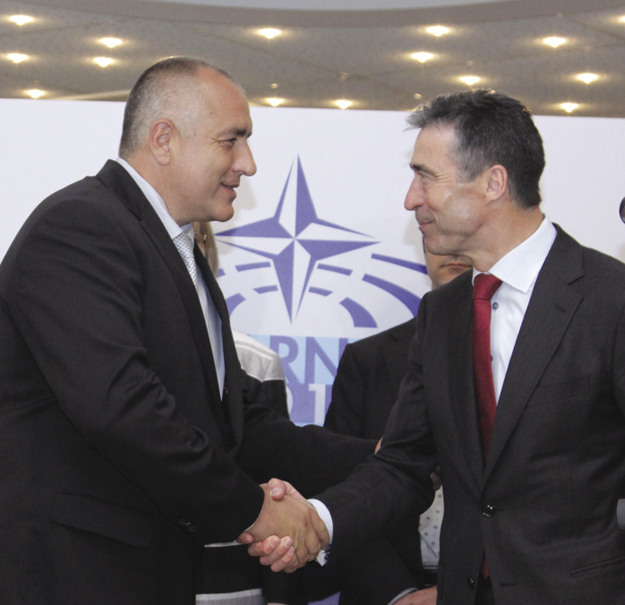 Bulgarian Prime Minister Boyko Borisov with NATO Secretary General Anders Fogh Rasmussen