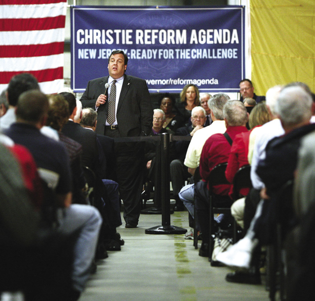 Governor Christie holds a Town Hall meeting on the <br />
Reform Agenda in the Villeroy & Boch Warehouse in Monroe, New Jersey
