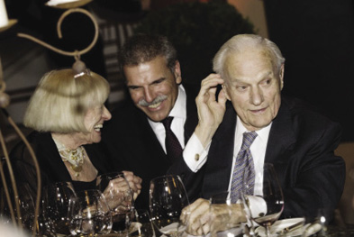 Margrit, Peter Jr., and Peter Mondavi, Sr. around the table