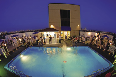 The only rooftop pool in Boston at the Colonnade Hotel