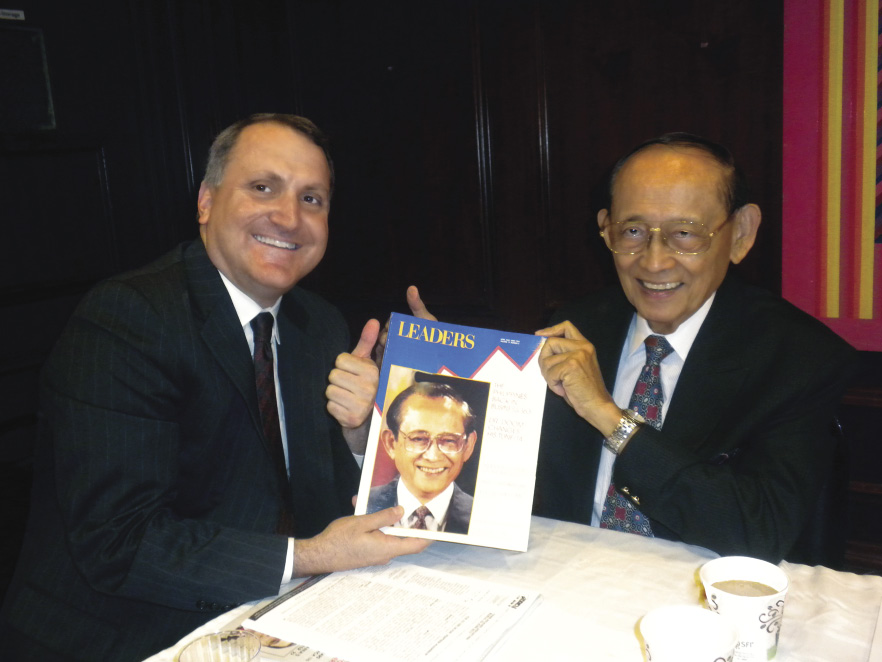 LEADERS' President, David W. Schner with The Hon. Fidel Ramos