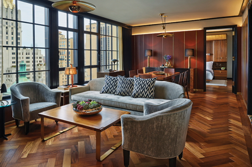 The two-bedroom, two-and-a-half bath Suite 57 overlooks Central Park and the Manhattan Skyline