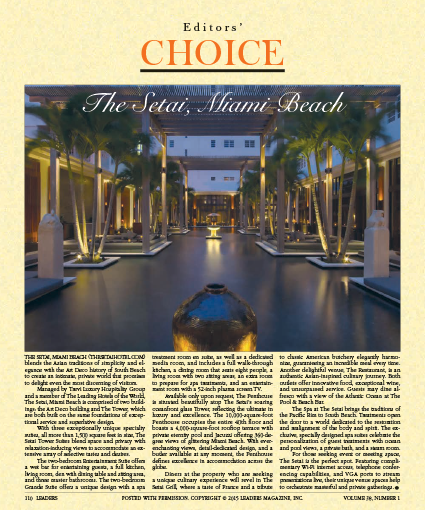 Editors Choice - The Setai Miami Beach