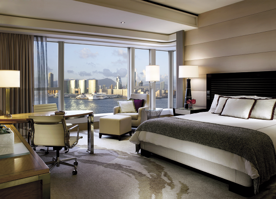 Harbour views from a Four Seasons Hotel Hong Kong suite