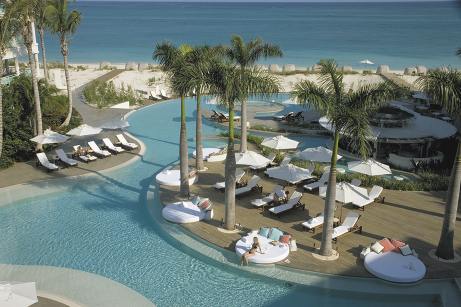 The infinity pool at Regent Palms Turks & Caicos