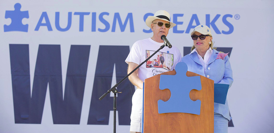 Bob and Suzanne Wright speaking at the Palm Beach Autism Speaks Walk