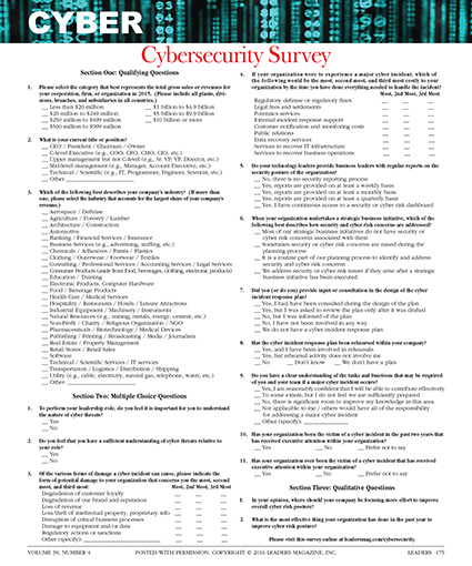 LEADERS Cybersecurity Survey
