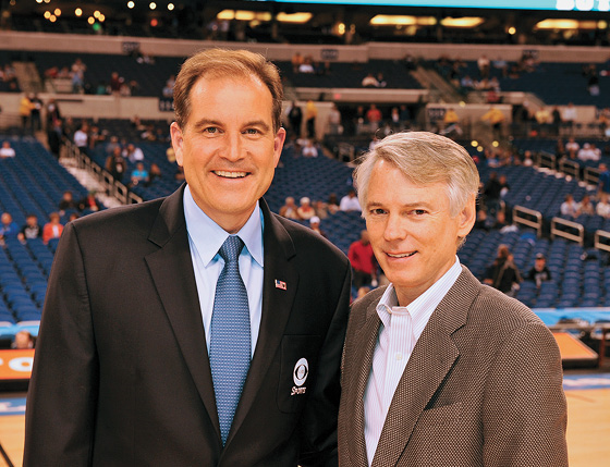 Sean McManus with acclaimed CBS Sports play-by-play announcer Jim Nantz