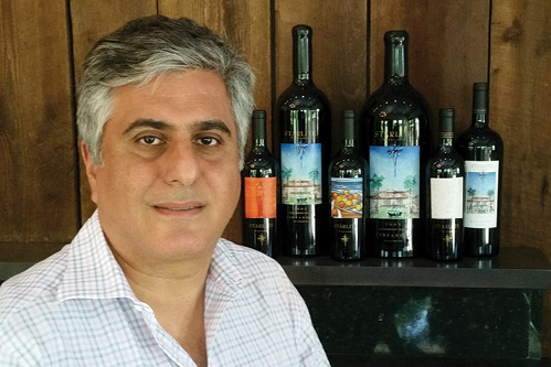 Arman Pahlavan with a selection of Starlite wines
