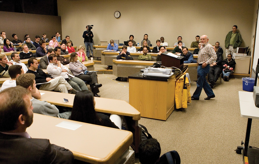 Sam Zell teaching a class at the Zell Lurie Institute at the University of Michigan Ross School of Business