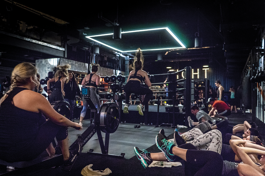 Working out at EverybodyFights, Boston FiDi