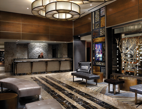 The lobby of the Kimpton Muse Hotel