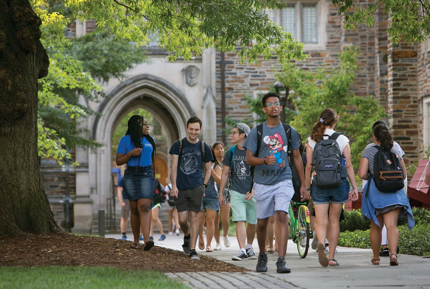 Students on the campus of Duke University