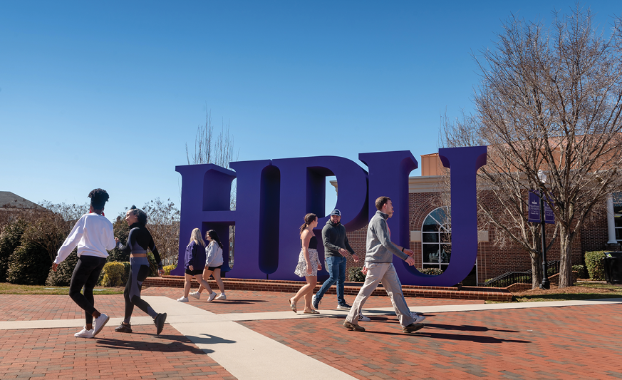 Students on the HPU campus