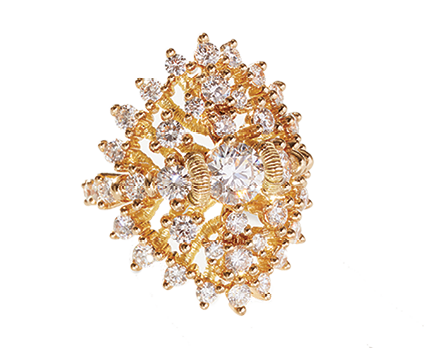 Beaded cocktail ring from Oscar Massin