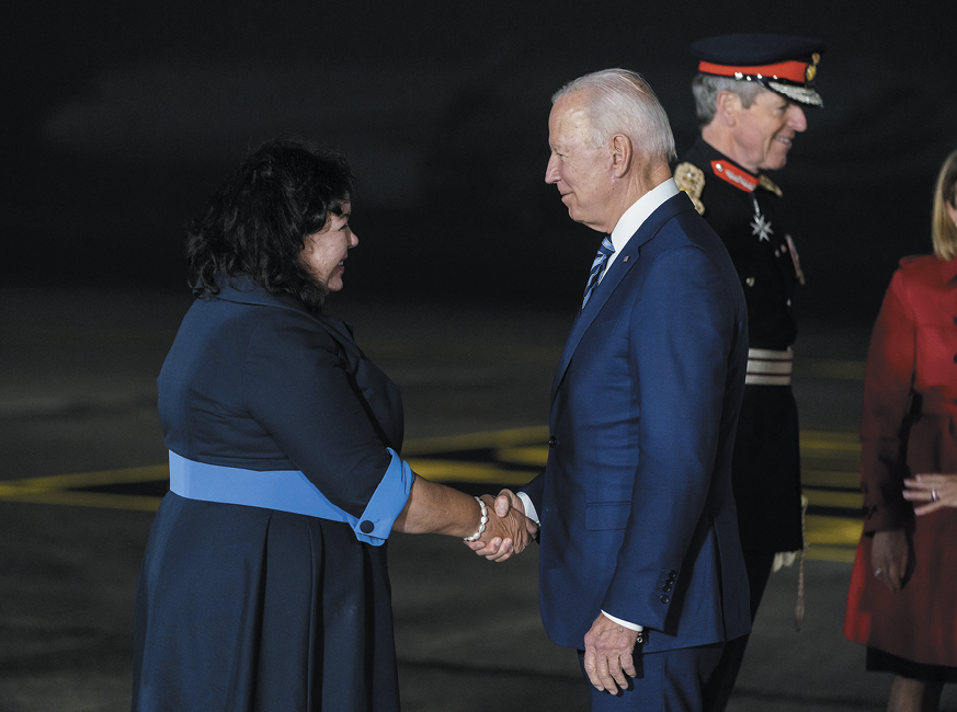 Dame Pierce, UK, Biden, US