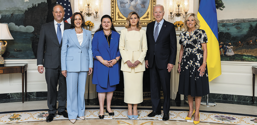 >Ukraine First Lady Olena Zelenska and Ambassador Markarova Biden Harris White House