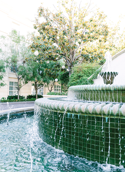 The Peninsula Beverly Hills front drive fountain