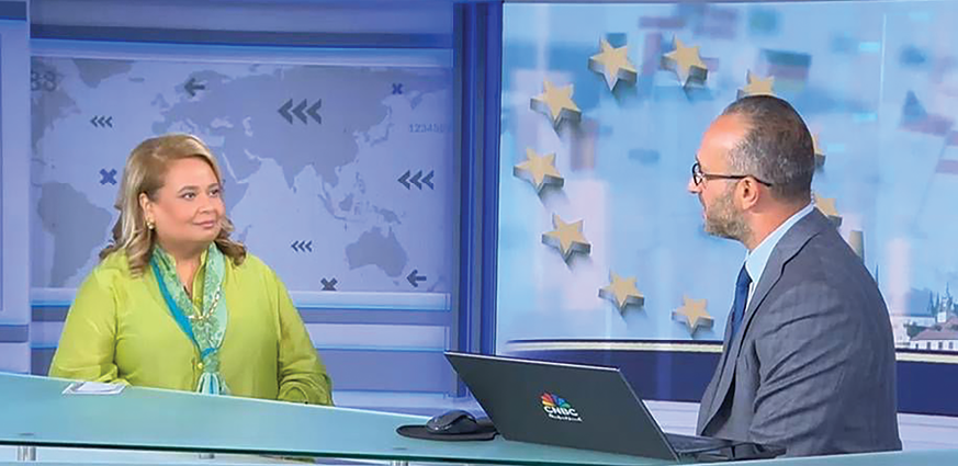 Shanu Hinduja, CNBC Arabia anchor Hussein Sayed