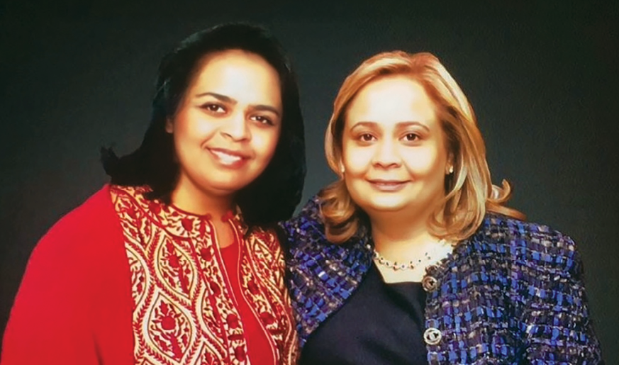 Shanu Hinduja with her sister, Vinoo Hinduja