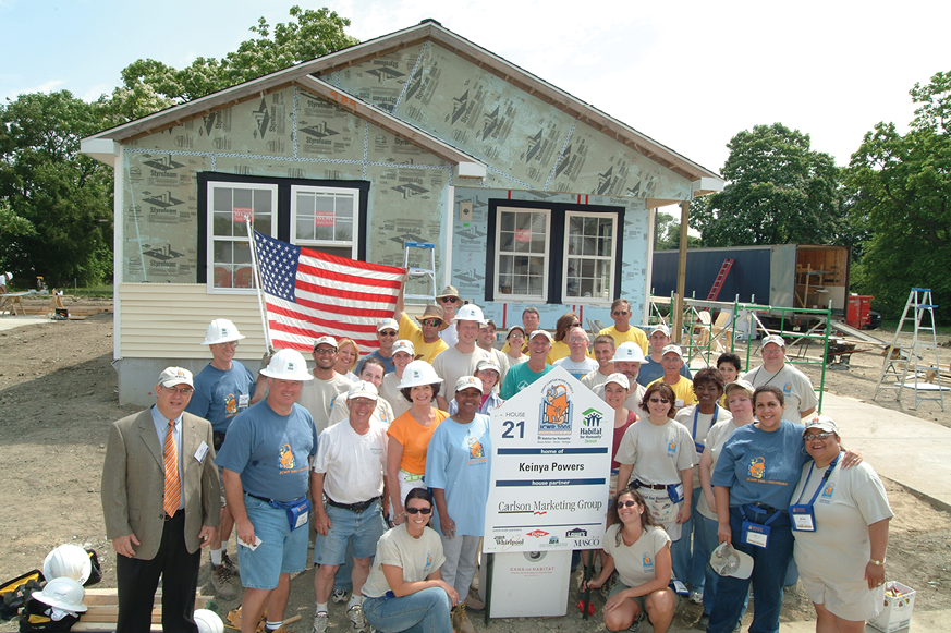 Marilyn Carlson Nelson at a Habitat for Humanity