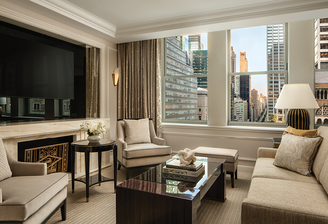 Waldorf Astoria New York One-Bedroom suite living area