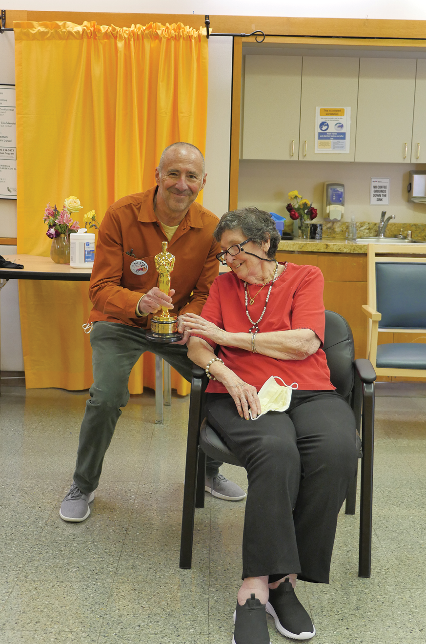 >Bob Beitcher with actress and MPTF resident Anne Faulkner
